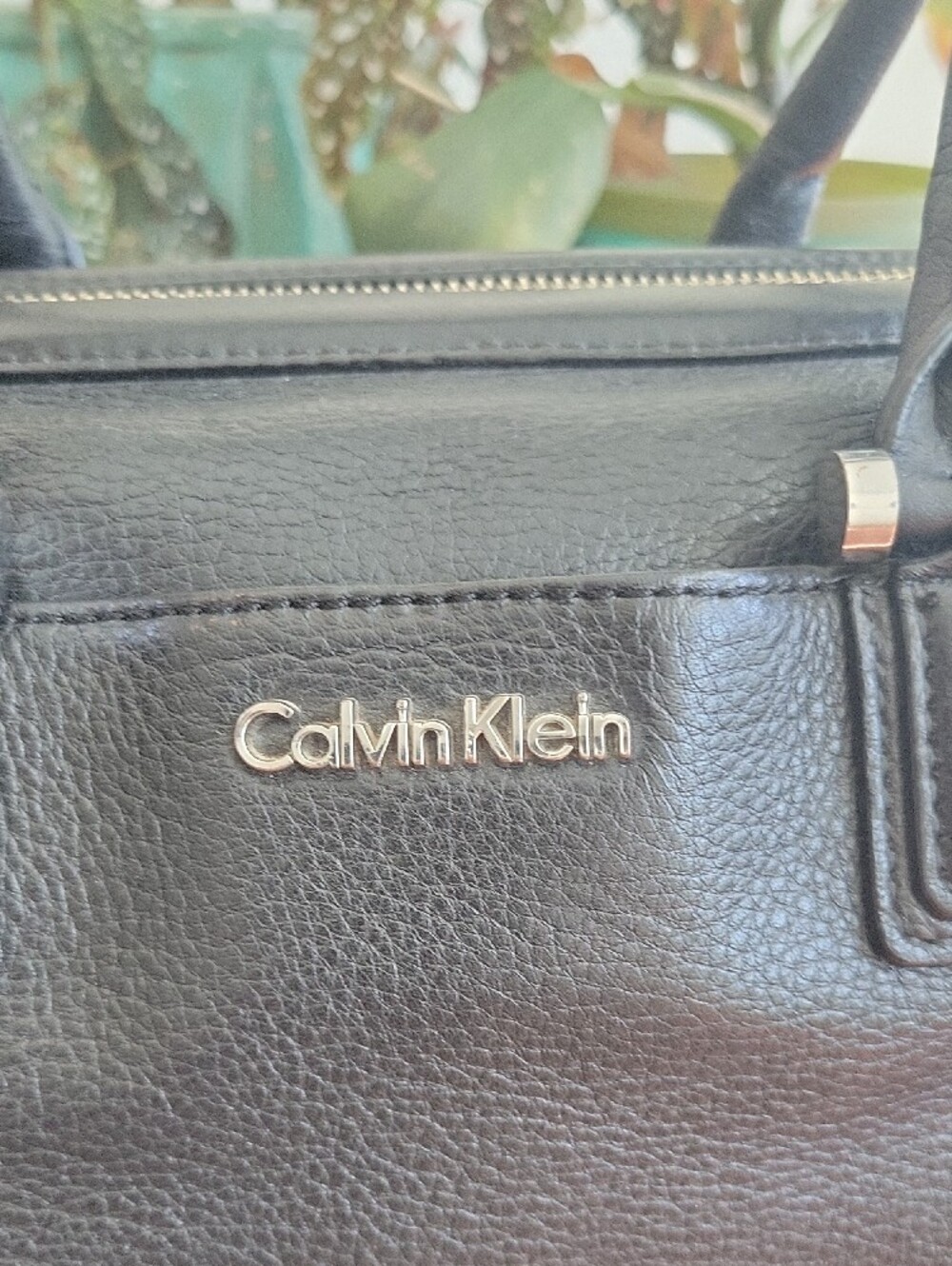 Calvin Klein Black Genuine Pebbled Leather (Doctor's Bag) Satchel - Picture 3 of 11